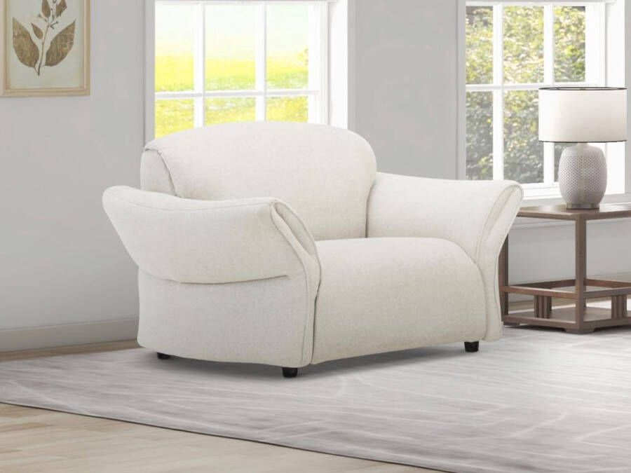 Vente-unique Fauteuil van beige stof BODURA L 132 cm x H 82 cm x D 100 cm - Foto 3