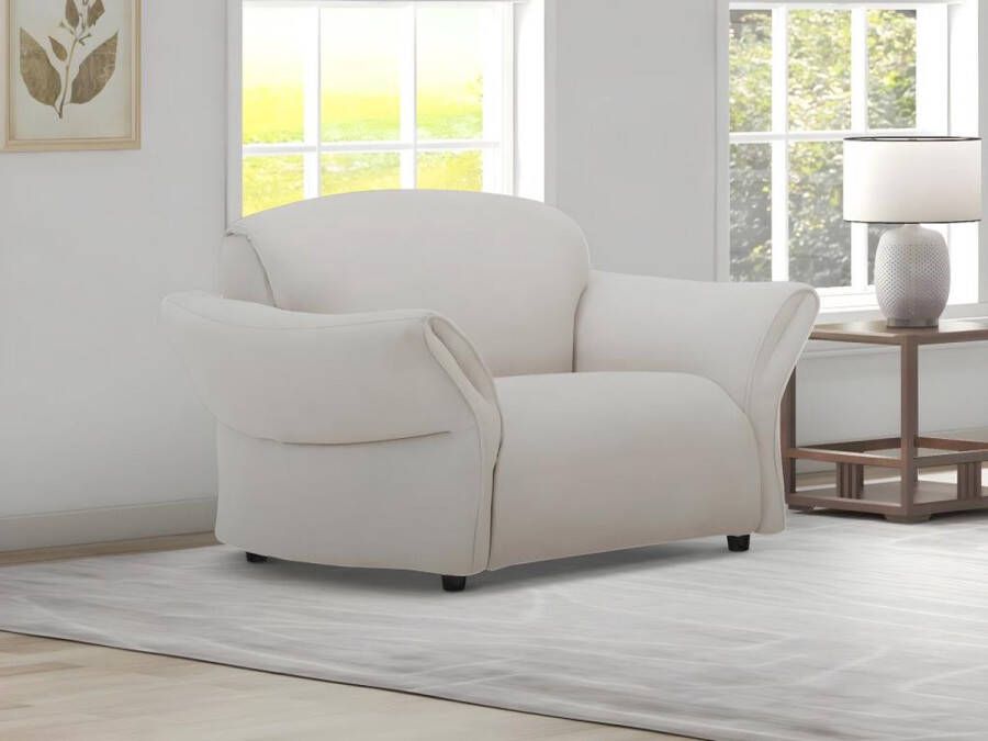 Vente-unique Fauteuil van beige stof BODURA L 132 cm x H 82 cm x D 100 cm