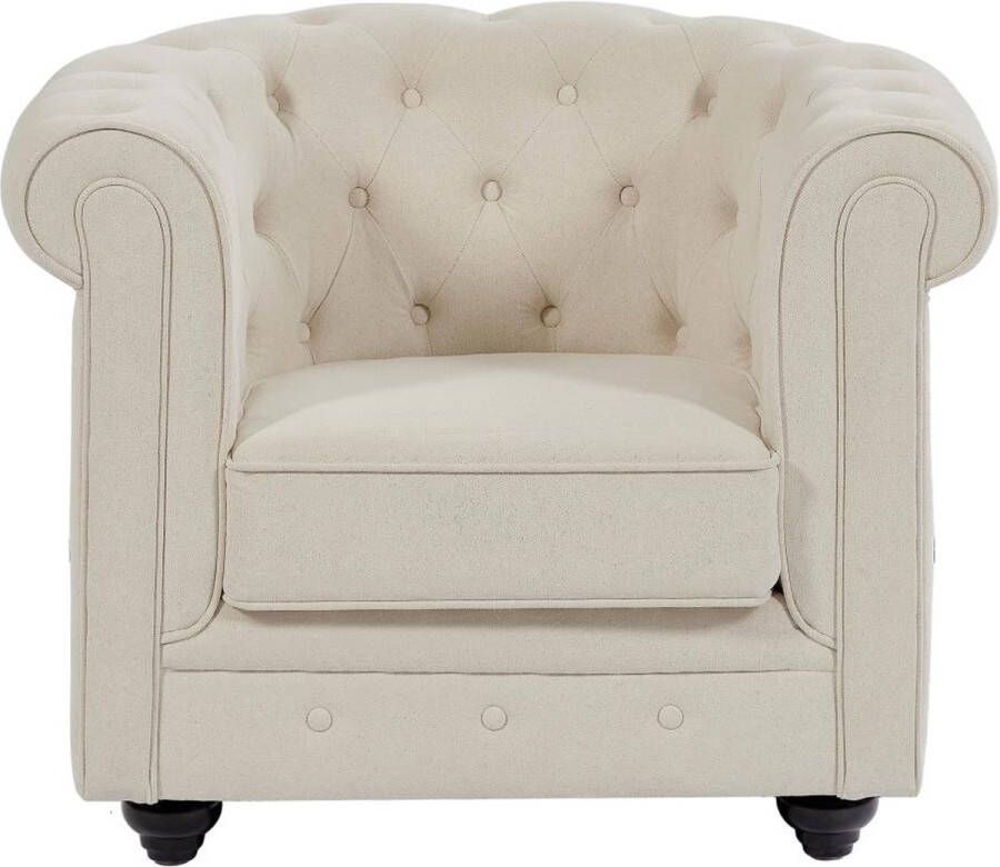 Vente-unique Fauteuil van beige stof CHESTERFIELD L 85 cm x H 72 cm x D 78 cm