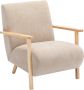 Vente-unique Fauteuil van beige stof en hout JULOMO L 70 cm x H 81 cm x D 82 cm - Thumbnail 4