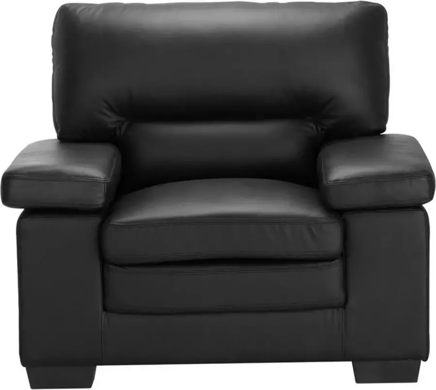 LINEA SOFA Fauteuil van buffelleer MIMAS zwart L 109 cm x H 97 cm x D 89 cm