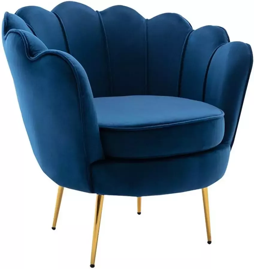 Pascal Morabito Fauteuil van fluweel DANDELION Donkerblauw van L 78 cm x H 76.5 cm x D 75 cm - Foto 3