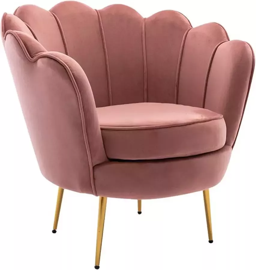 Pascal Morabito Fauteuil van fluweel DANDELION Roze van L 78 cm x H 76.5 cm x D 75 cm - Foto 4