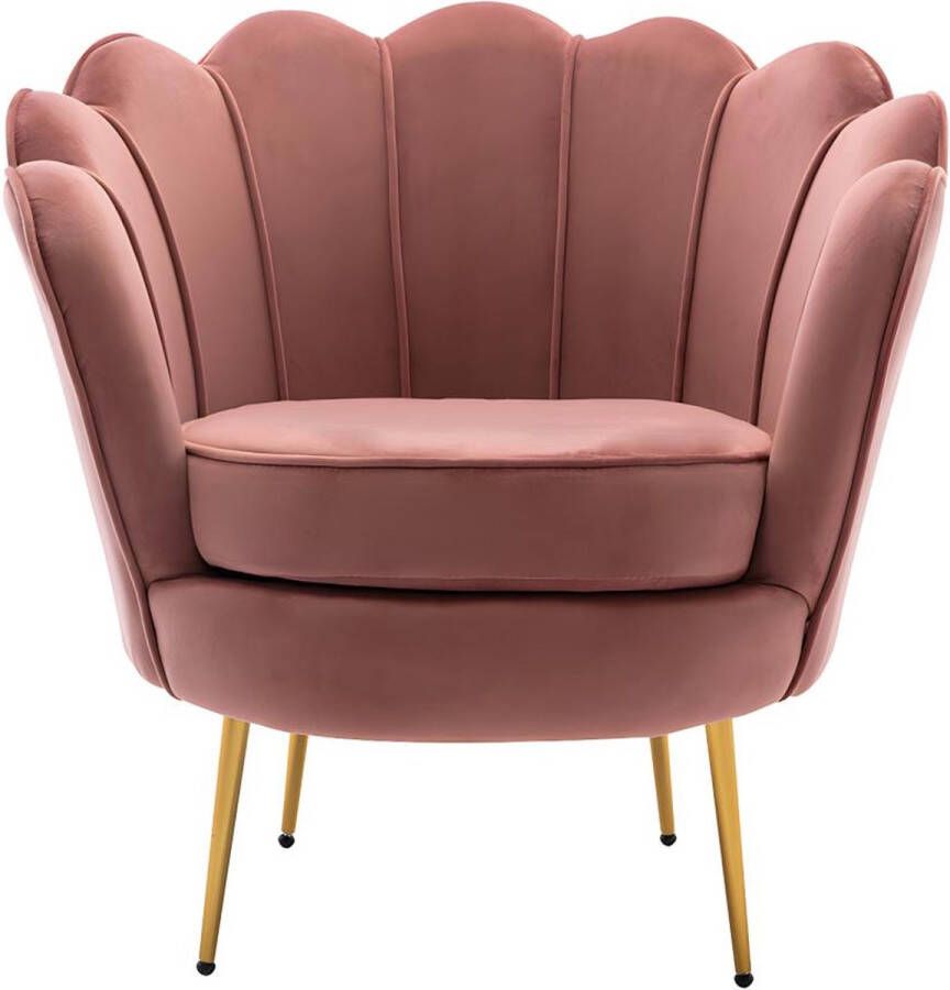 Pascal Morabito Fauteuil van fluweel DANDELION Roze van L 78 cm x H 76.5 cm x D 75 cm