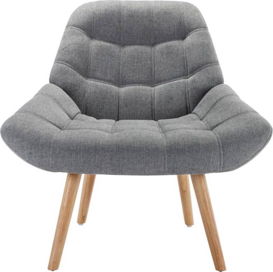 Vente-unique Fauteuil van grijze stof LUOSTO L 87 cm x H 83 cm x D 79 cm - Foto 4