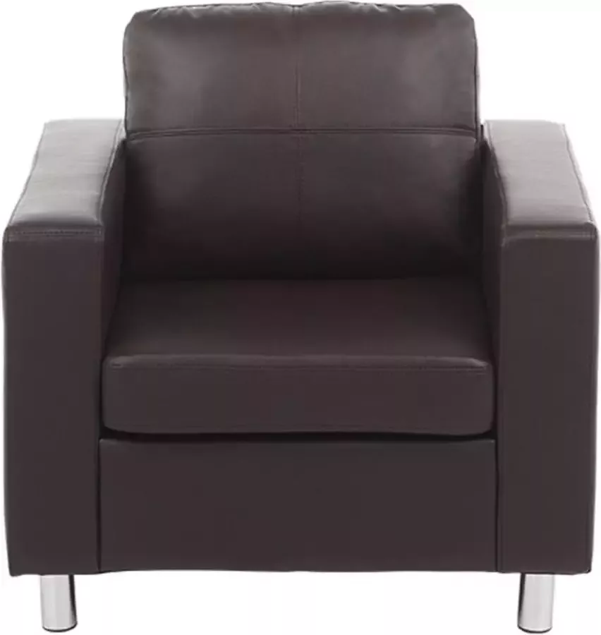 Vente-unique Fauteuil van kunstleer ACKLEY Bruin L 86 cm x H 77 cm x D 75 cm