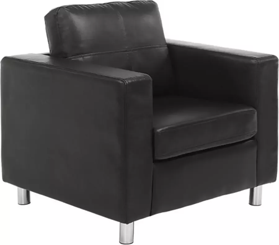 Vente-unique Fauteuil van kunstleer ACKLEY Zwart L 86 cm x H 77 cm x D 75 cm - Foto 3