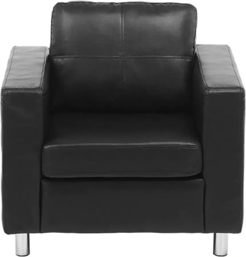 Vente-unique Fauteuil van kunstleer ACKLEY Zwart L 86 cm x H 77 cm x D 75 cm
