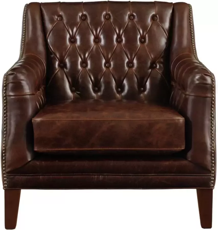 Vente-unique LINEA SOFA Fauteuil van leer COLBERT Bruin L 84 cm x H 84 cm x D 84 cm - Foto 4