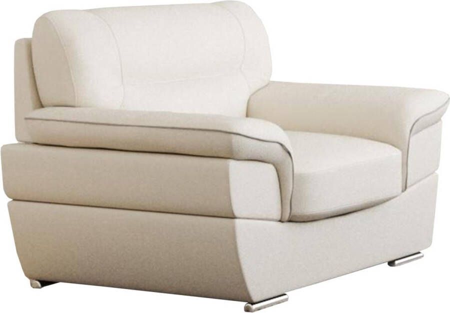 Vente-unique LINEA SOFA Fauteuil van leer THIBAULT ivoor L 115 cm x H 87 cm x D 93 cm - Foto 2