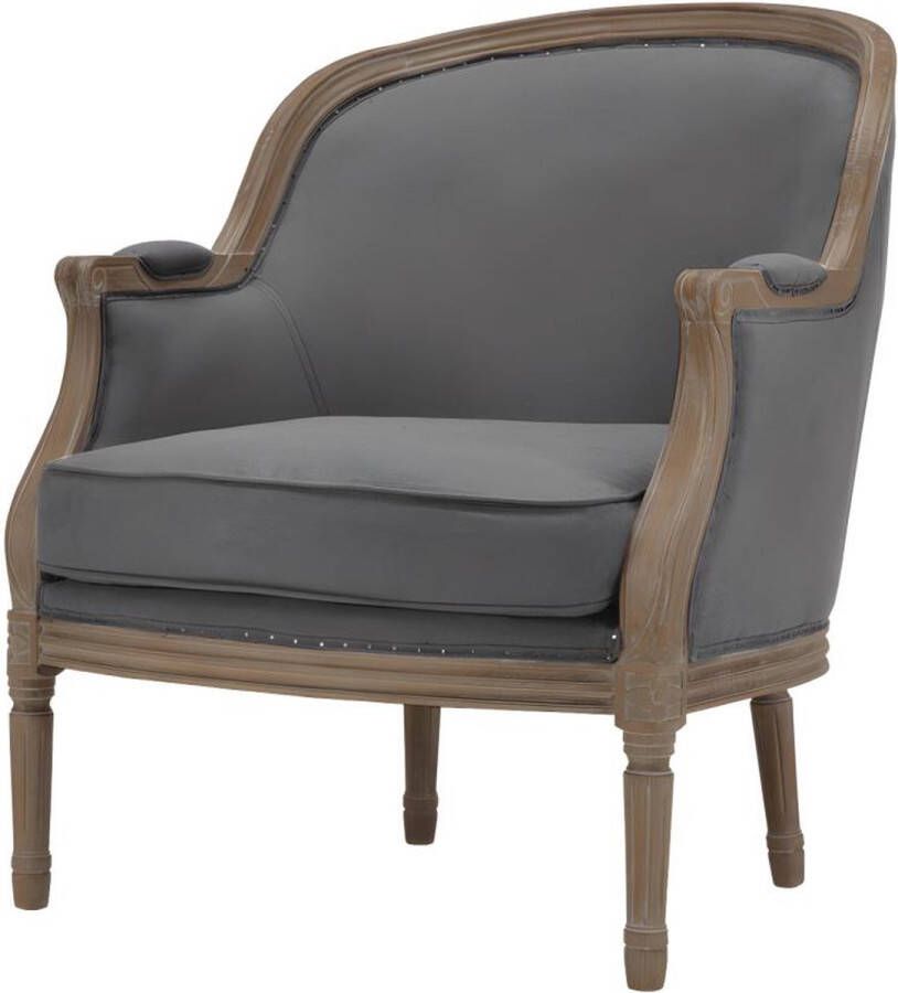 Vente-unique Fauteuil van linnen ALIENOR grijs L 72 cm x H 89.5 cm x D 78 cm - Foto 2