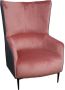 Vente-unique Fauteuil van roze fluweel en antraciet structuur MENDOCINO L 75 cm x H 109 cm x D 90 cm - Thumbnail 2