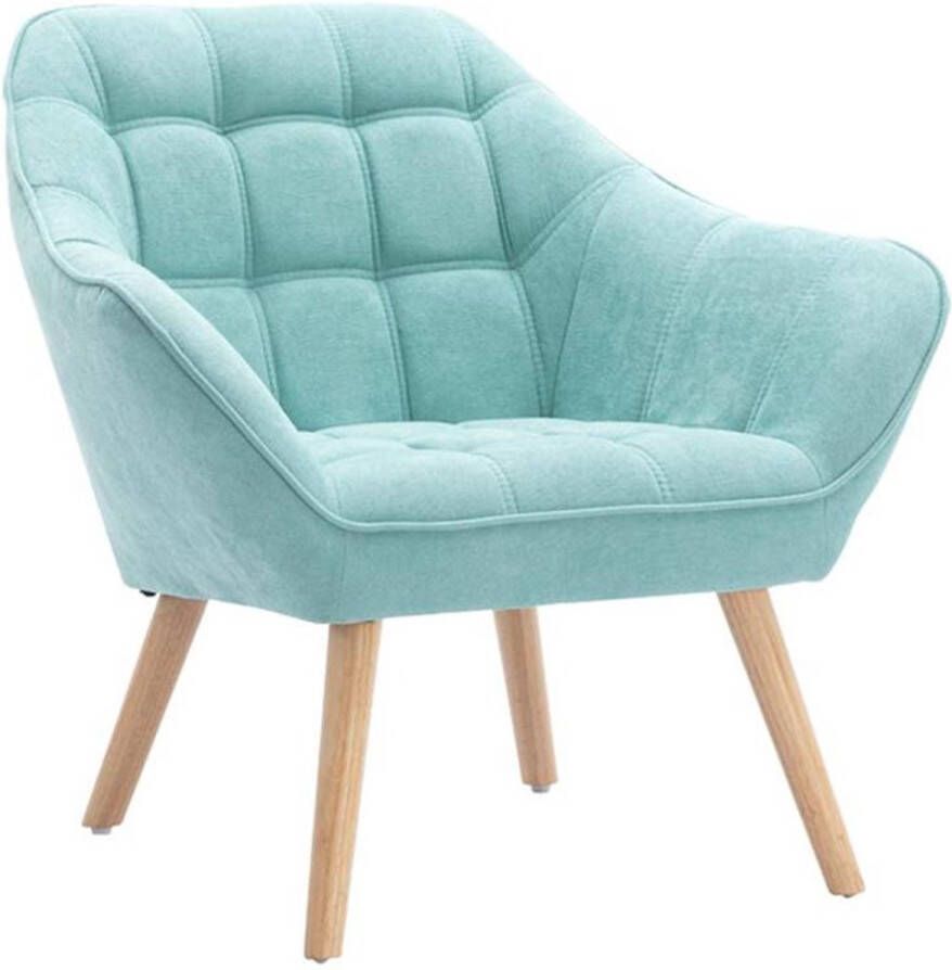 Vente-unique Fauteuil van stof CASERTA Blauwgroen L 82 cm x H 77 cm x D 73 cm