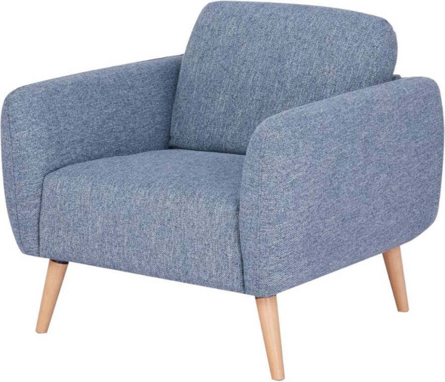 Vente-unique Fauteuil van stof MAGELAN Lichtblauw L 84 cm x H 78 cm x D 75 cm - Foto 2