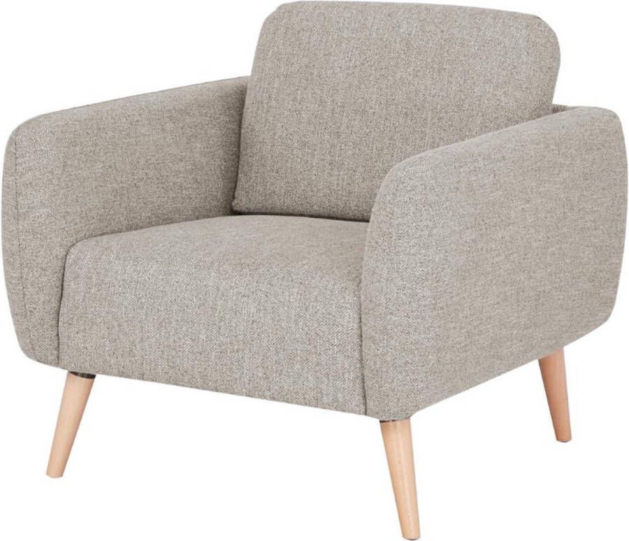 Vente-unique Fauteuil van stof MAGELAN Taupe L 84 cm x H 78 cm x D 75 cm - Foto 3