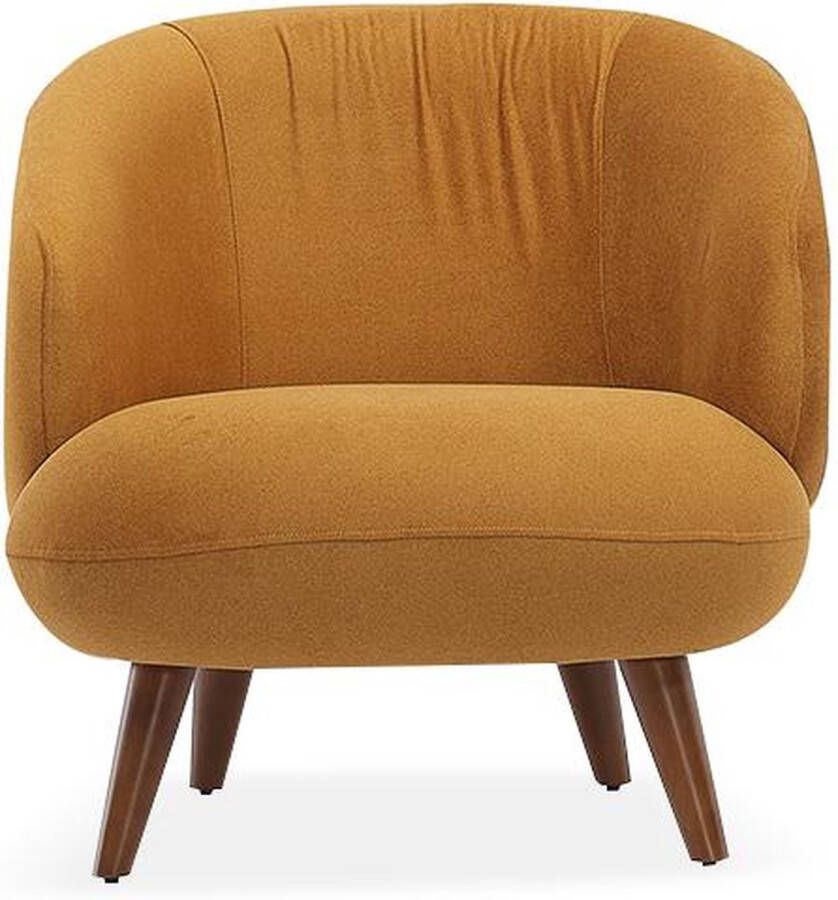 Fauteuil van stof Mosterdgeel JANINA L 78 cm x H 78 cm x D 85 cm