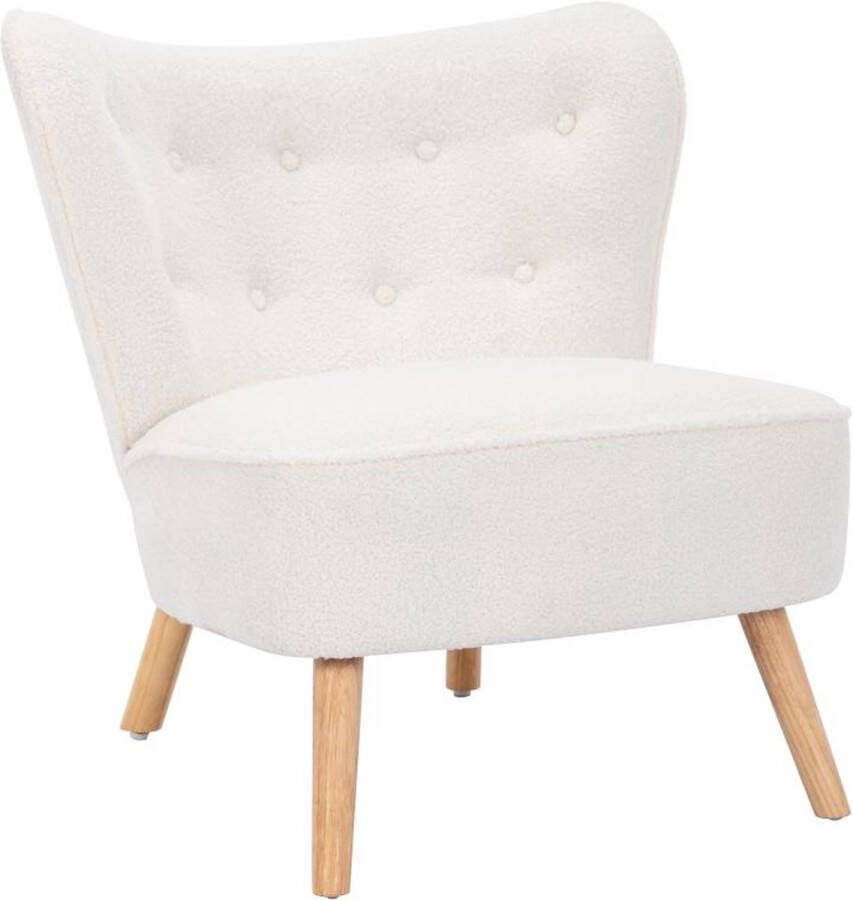 Fauteuil van witte boucléstof LOCARNO L 75 cm x H 76 cm x D 80 cm - Foto 2