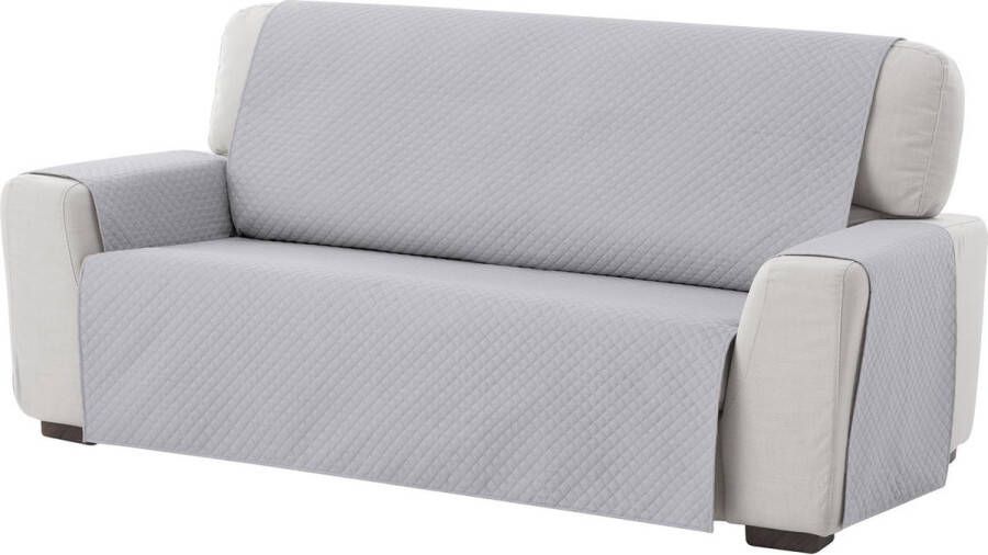 Fauteuilbeschermer bankhoes 2-zits omkeerbaar gevoerde bankbescherming. Kleur grijs