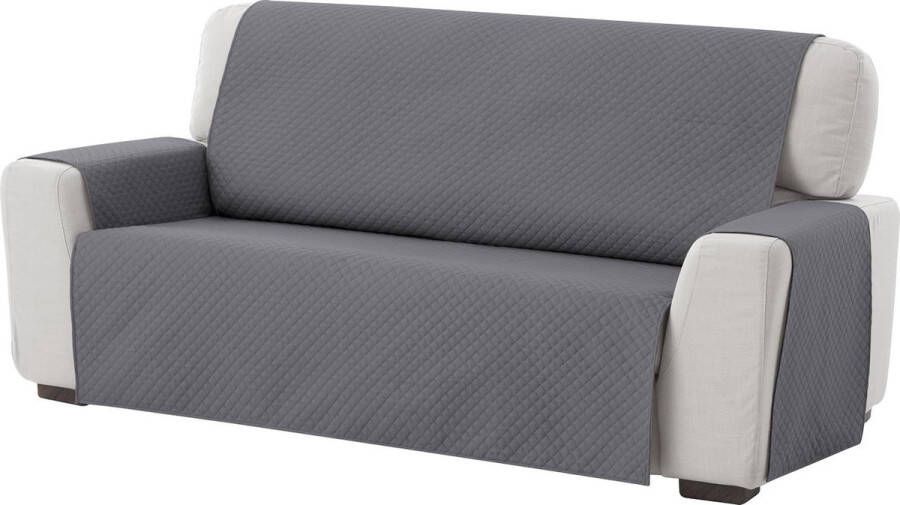 Fauteuilbeschermer bankhoes 3-zits omkeerbaar gevoerde bankbescherming. Kleur grijs