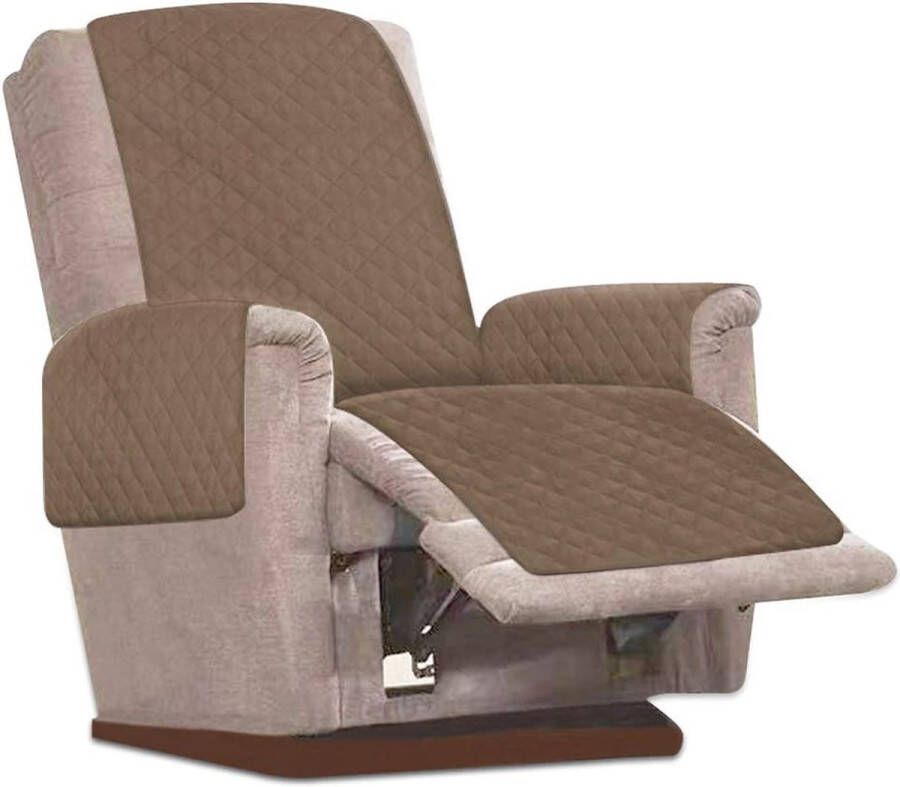 fauteuilbeschermer fauteuilhoes antislip 1-zits stoelbescherming bankovertrek met 2 5 cm brede verstelbare bandjes (camel)