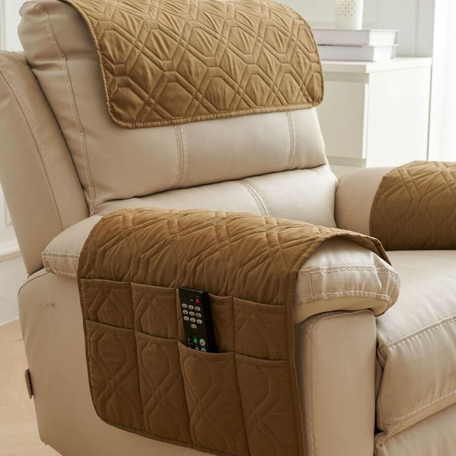 Fauteuilhoes 45*90cm Gewatteerde bankhoes Elegante fauteuilhoes Meubelbeschermer Waterdichte fauteuilhoes Universele stevige bankbeschermer Kussenhoes Anti-kattenklauw armleuningkussen Hoofdsteunhoes