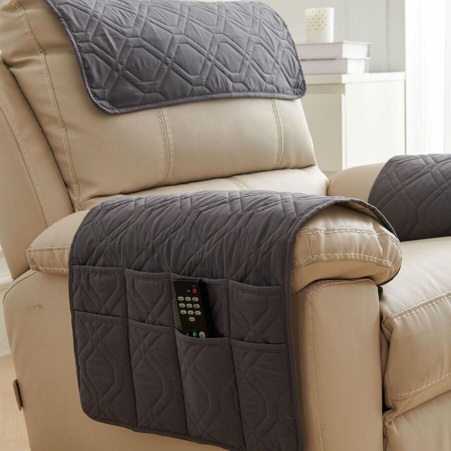 Fauteuilhoes 45*90cm Gewatteerde bankhoes Elegante fauteuilhoes Meubelbeschermer Waterdichte fauteuilhoes Universele stevige bankbeschermer Kussenhoes Anti-kattenklauw armleuningkussen Hoofdsteunhoes