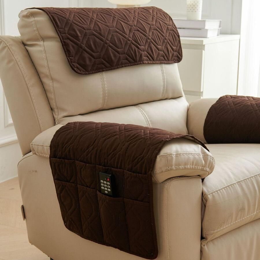 Fauteuilhoes 45*90cm Gewatteerde bankhoes Elegante fauteuilhoes Meubelbeschermer Waterdichte fauteuilhoes Universele stevige bankbeschermer Kussenhoes Anti-kattenklauw armleuningkussen Hoofdsteunhoes