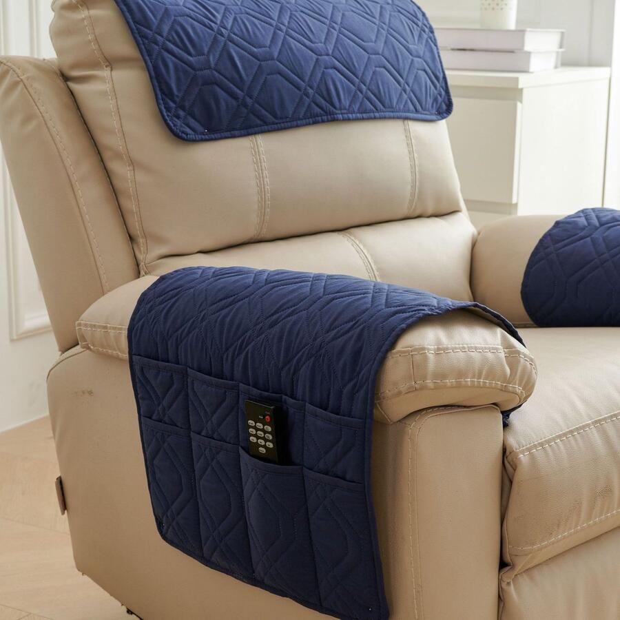 Fauteuilhoes 45*90cm Gewatteerde bankhoes Elegante fauteuilhoes Meubelbeschermer Waterdichte fauteuilhoes Universele stevige bankbeschermer Kussenhoes Anti-kattenklauw armleuningkussen Hoofdsteunhoes