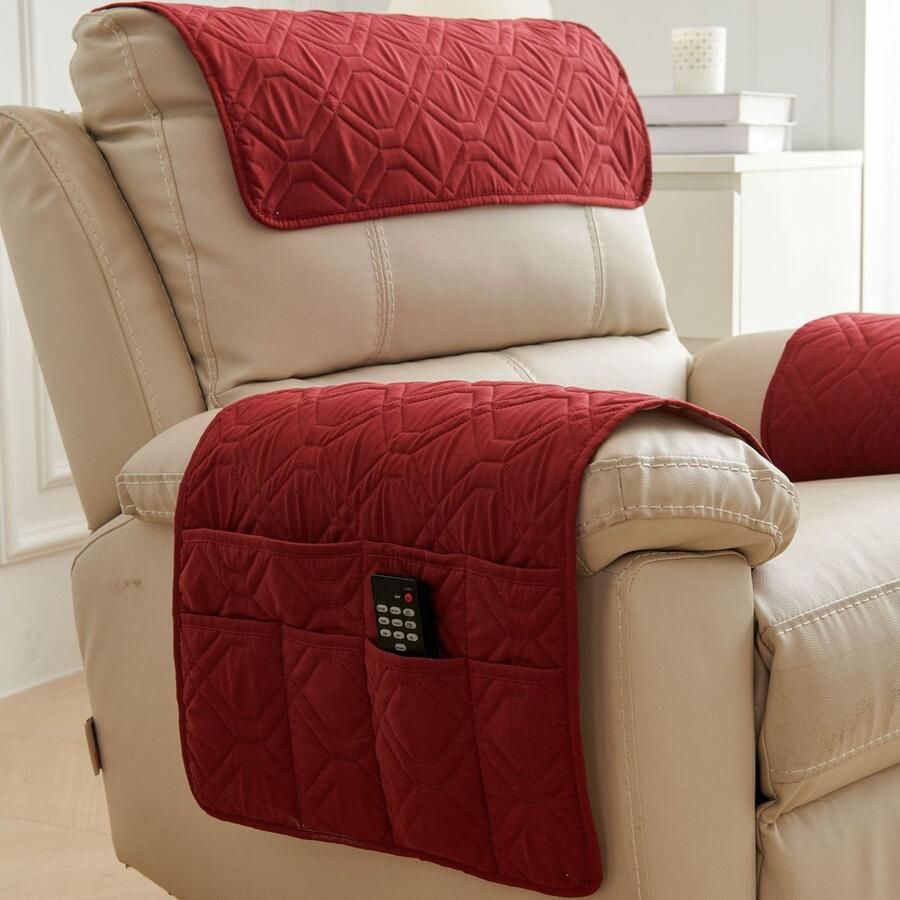 Fauteuilhoes 45*90cm Gewatteerde bankhoes Elegante fauteuilhoes Meubelbeschermer Waterdichte fauteuilhoes Universele stevige bankbeschermer Kussenhoes Anti-kattenklauw armleuningkussen Hoofdsteunhoes