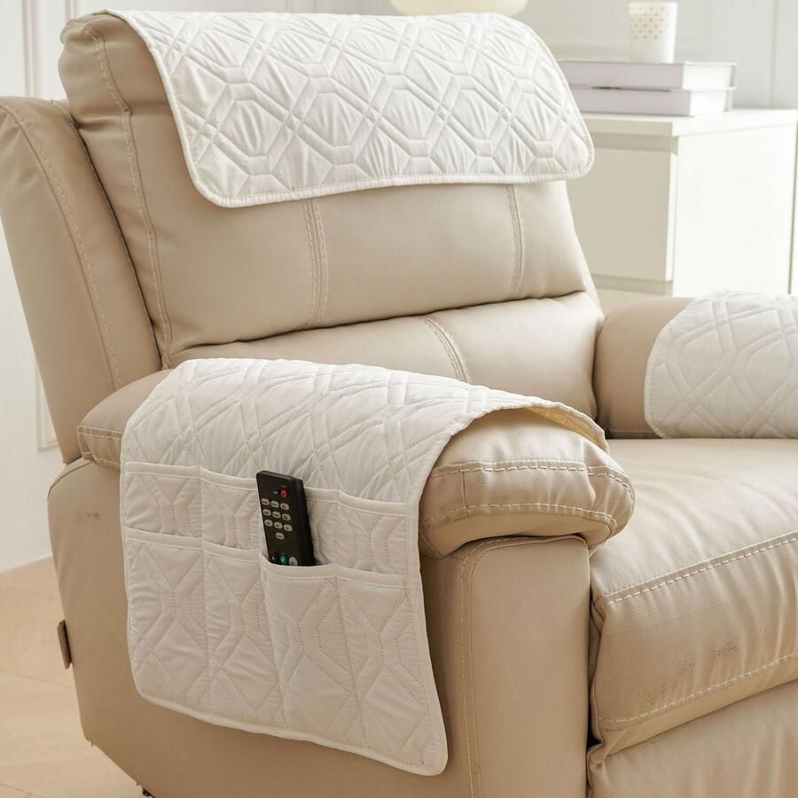 Fauteuilhoes 45*90cm Gewatteerde bankhoes Elegante fauteuilhoes Meubelbeschermer Waterdichte fauteuilhoes Universele stevige bankbeschermer Kussenhoes Anti-kattenklauw armleuningkussen Hoofdsteunhoes