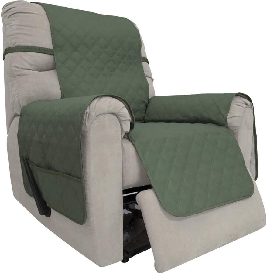 Fauteuilhoes Fauteuilmeubelbeschermer Fauteuilbankhoes met elastische band Waterafstotende fauteuilhoes Verstelbare schouderbanden 1 zitplaats Geschikt voor huishoudens met kinderen en huisdieren Groen