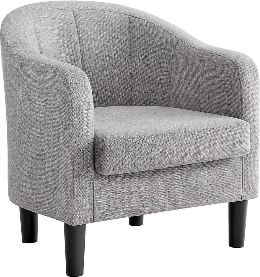 Rootz Living Rootz Gestoffeerde Fauteuil Accentstoel Comfortabele Lounge Seat Schuimvulling 67 5 cm x 67 cm x 71 cm Grijs