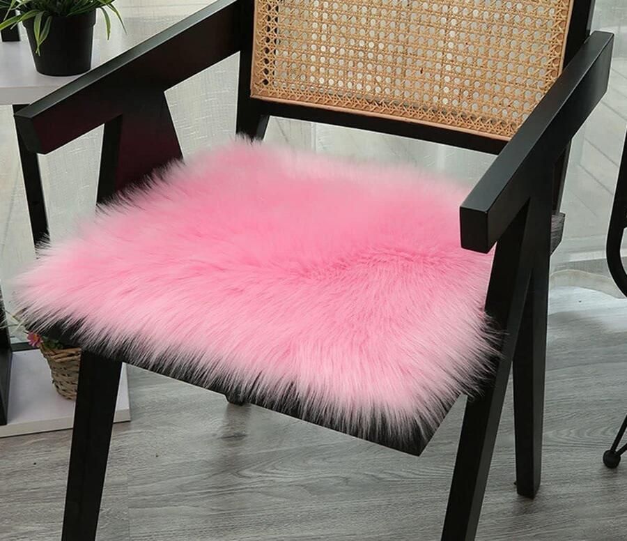 Faux Bont Schapenvacht Zitkussen Zachte Pluizige Pluche Stoel Seat Pads Universeel 1 Stks