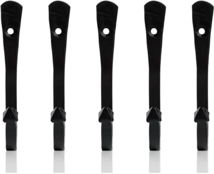 Fayesia zwarte kapstokken handgemaakt smeedijzer set van 5 muurhaken met driehoekige punt met schroeven en hardware enkele haken voor jassen handdoeken tassen hoeden en meer