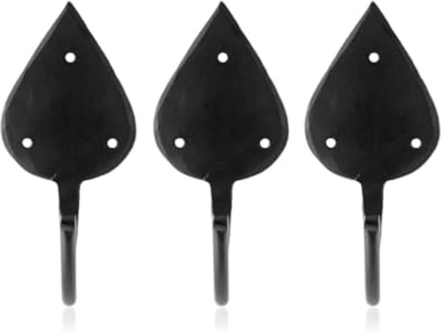 Fayesia Zwarte Muurophanghaken Smeedijzeren Handgesmede Wandgemonteerde Kapstokhaak Sleutels Hoeden Badjassen enz Multifunctionele Enkelvoudige Metalen Haken Schroeven in