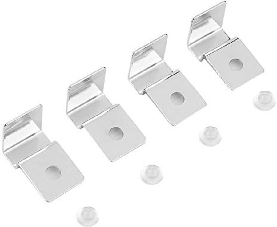 Fdit 4-delige Aquarium Cover Mount roestvrij staal Aquarium Glas Cover Clips Aquarium Deksel houder (5mm)