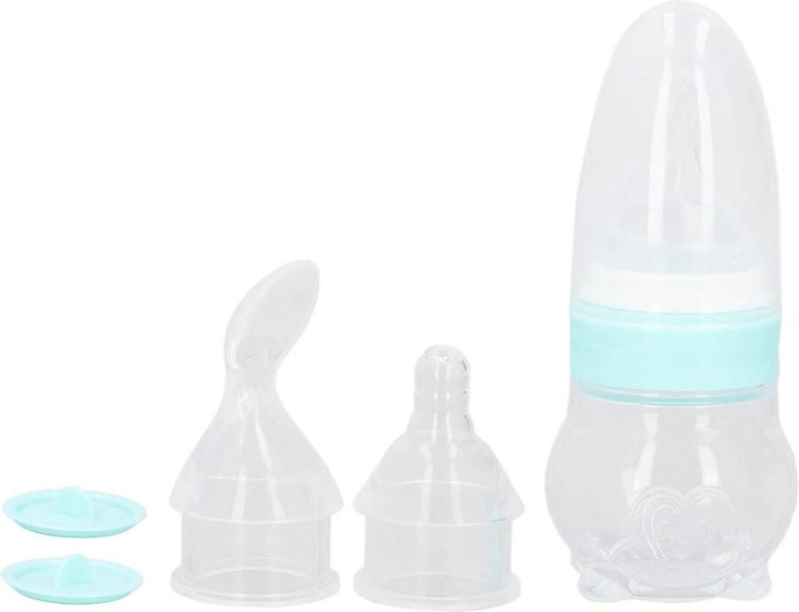 Feeding Spoon Bottle Food Dispensing Spoon with Dustproof Cap Homemade Food Squeeze Feeder Spoon