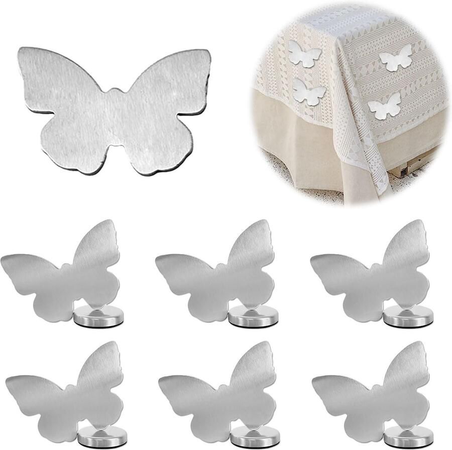 Feliciay Magnetische Tafelkleed Gewichten Vlinder 6 stuks