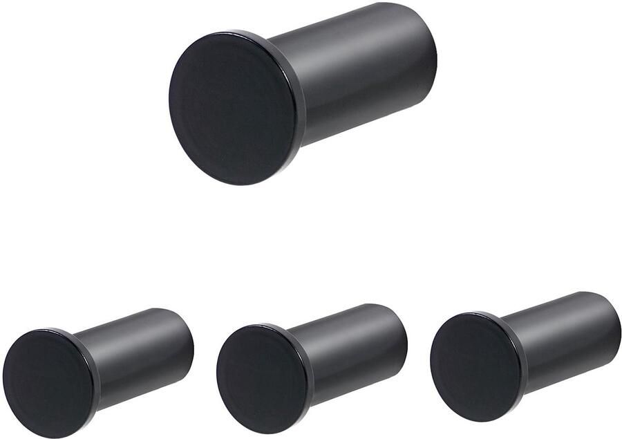 Feligio kapstokhakenset van roestvrij staal 4 kapstokhaken met een draagvermogen van 30 kg handdoekhaken om te boren in de keuken badkamer en thuiskantoor ‎Zwart