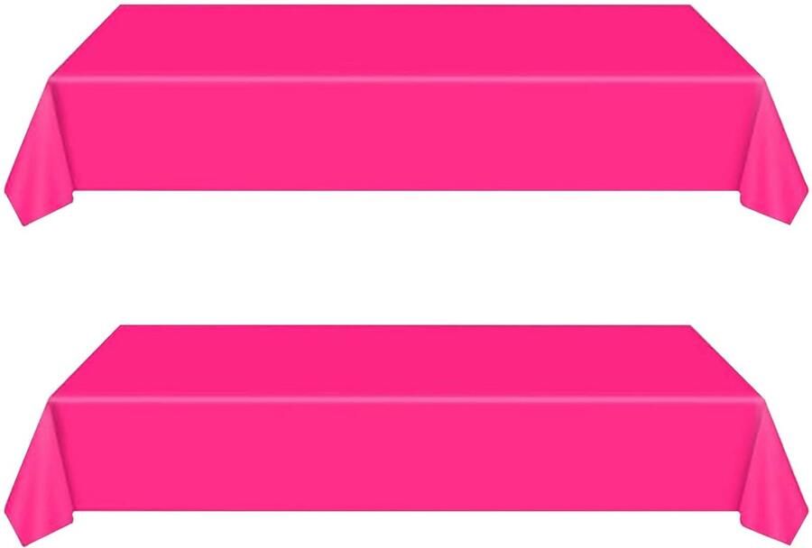 Felroze Tafelkleden Feestdecoratie 2 Stuks Kunststof 137 x 274 cm