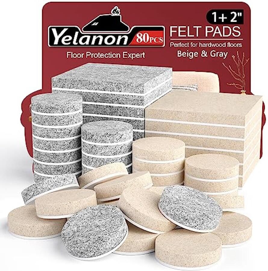 Felt Furniture Pads 80 Stuks Zelfklevende Vilt Onderzetters voor Houten Vloeren