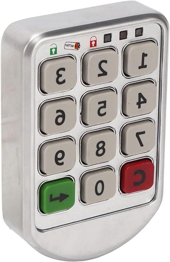 Filing Cabinet Lock met 2 Ontgrendelingsmodi en Antigluren Wachtwoord Indicatorlampje Zink legering Voor Thuis Kantoor Garderobe Kast Inclusief Allecto Plus