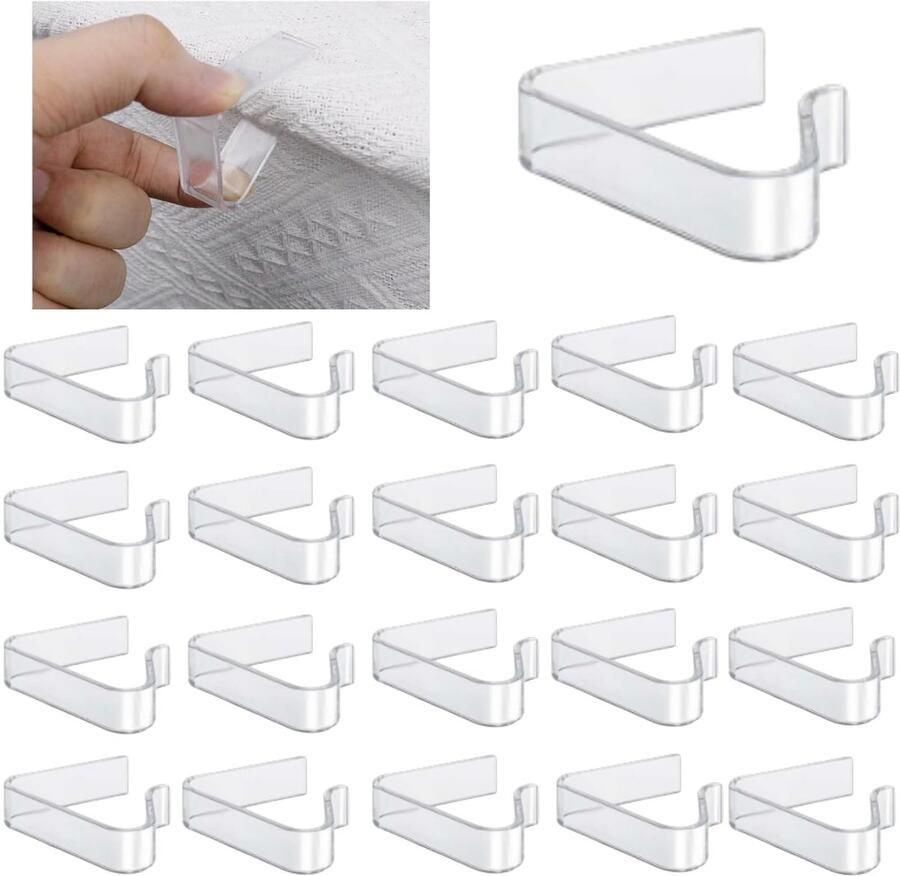 Filltown 24-pack plastic tafelkleedklemmen transparante tafelkleedklemmen voor buiten winddichte picknicktafelklemmen voor Kerstmis thuis bruiloft feest binnen en buiten kamperen