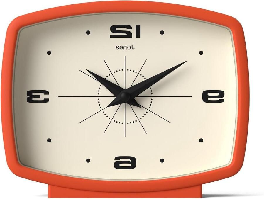 Film' bureauklok retro rechthoekig ontwerp in oranje coole look voor plank tafel schoorsteenmantel of nachtkastje