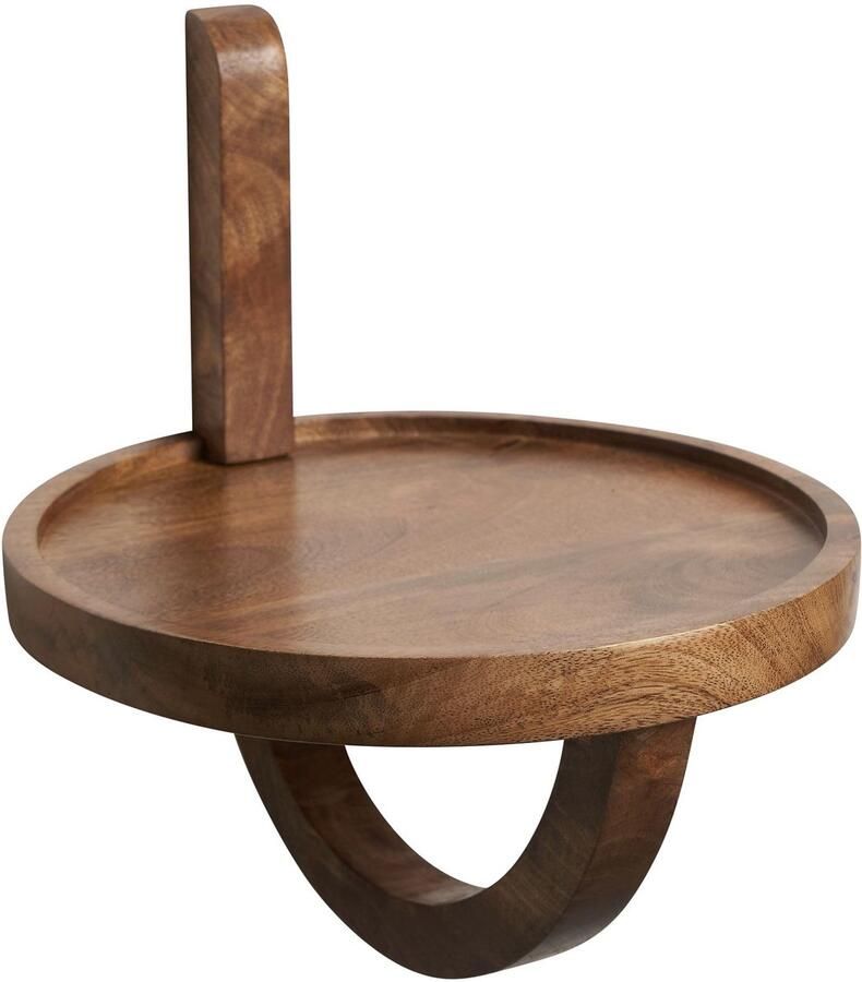 Ibenzoa Stijlvol rond wandrek van massief mangohout voor moderne woonruimtes