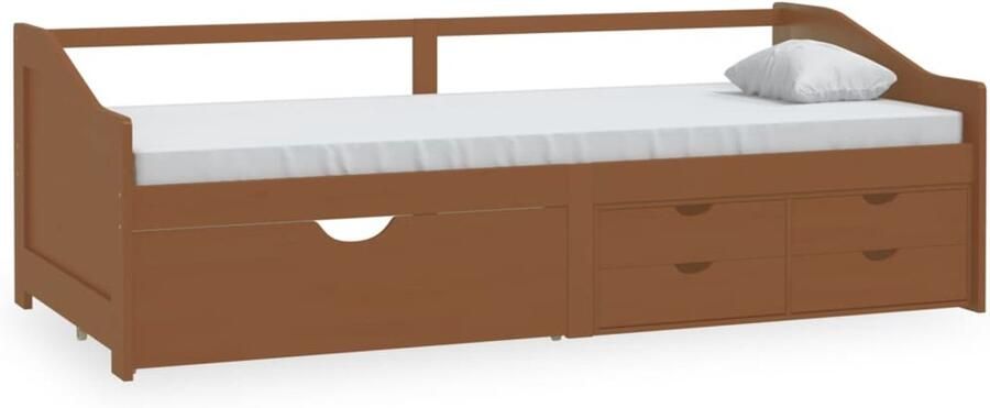 FIONERA Bedbank 3-zits met lades grenenhout honingbruin 90x200 cm