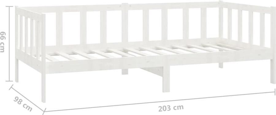FIONERA Bedbank massief grenenhout wit 90x200 cm