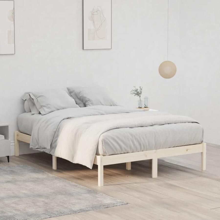 FIONERA Bedframe zonder matras massief grenenhout 137x190 cm vol