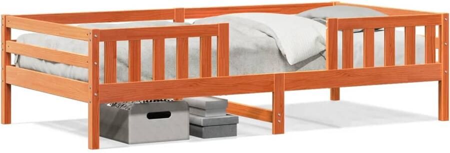 FIONERA Bedframe zonder matras massief grenenhout wasbruin 80x200 cm