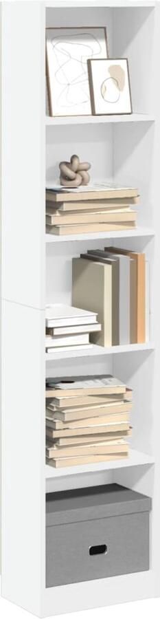 FIONERA Boekenkast 40x24x176 cm bewerkt hout wit